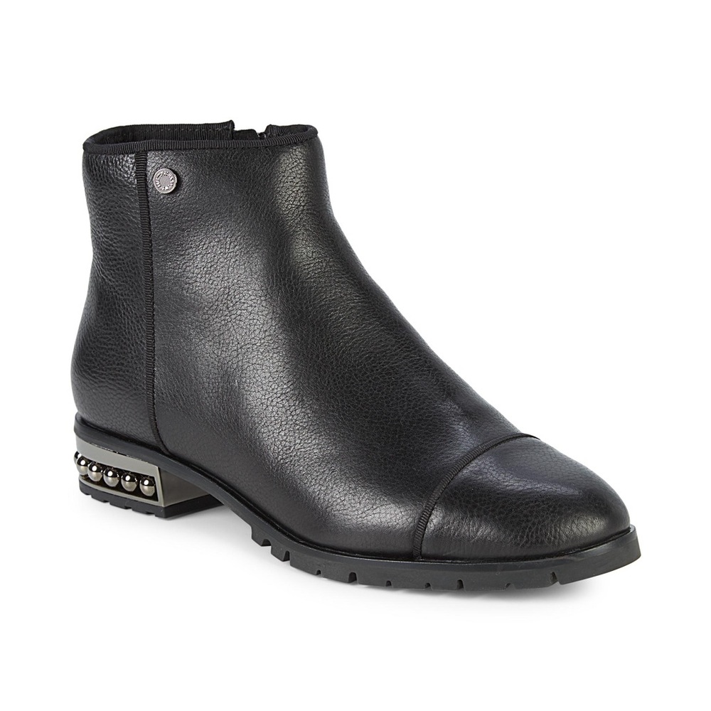 Karl Lagerfeld Paris | Safia Leather Embellished Ankle Booties
